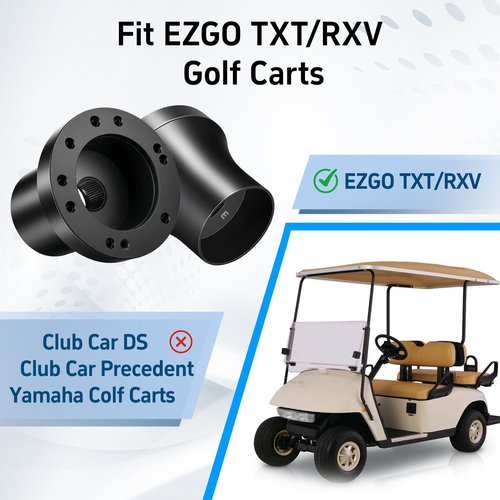 MIXOPOLY Golf Cart Steering Wheel Hub Adapter fits EZGO TXT/RXV Model, Black and Anti-rust