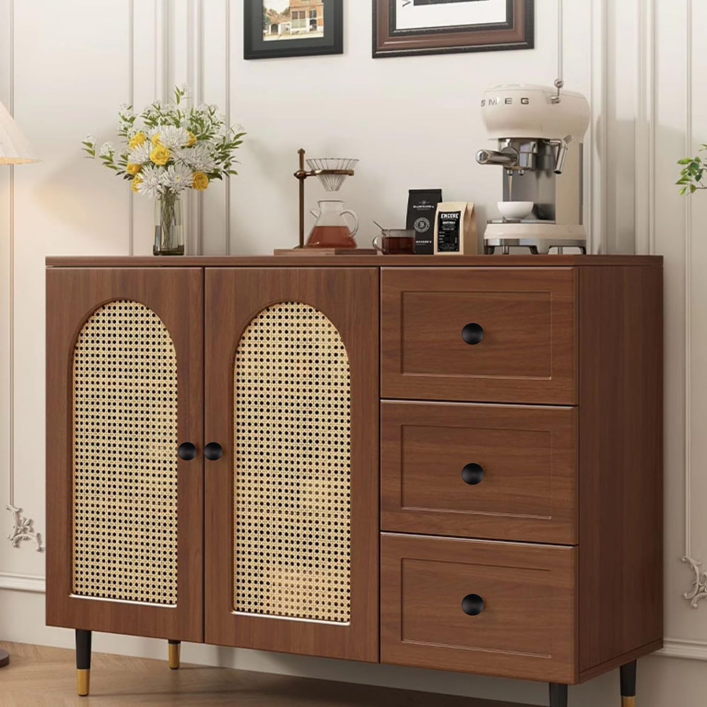 Cangder 12 Packs Vintage Black Cabinet Knobs Metal Dresser Knobs Single Hole Round Furniture Drawer Handle Pulls for Bathroom, Kitchen Cupboard, Wardrobe Door Hardware