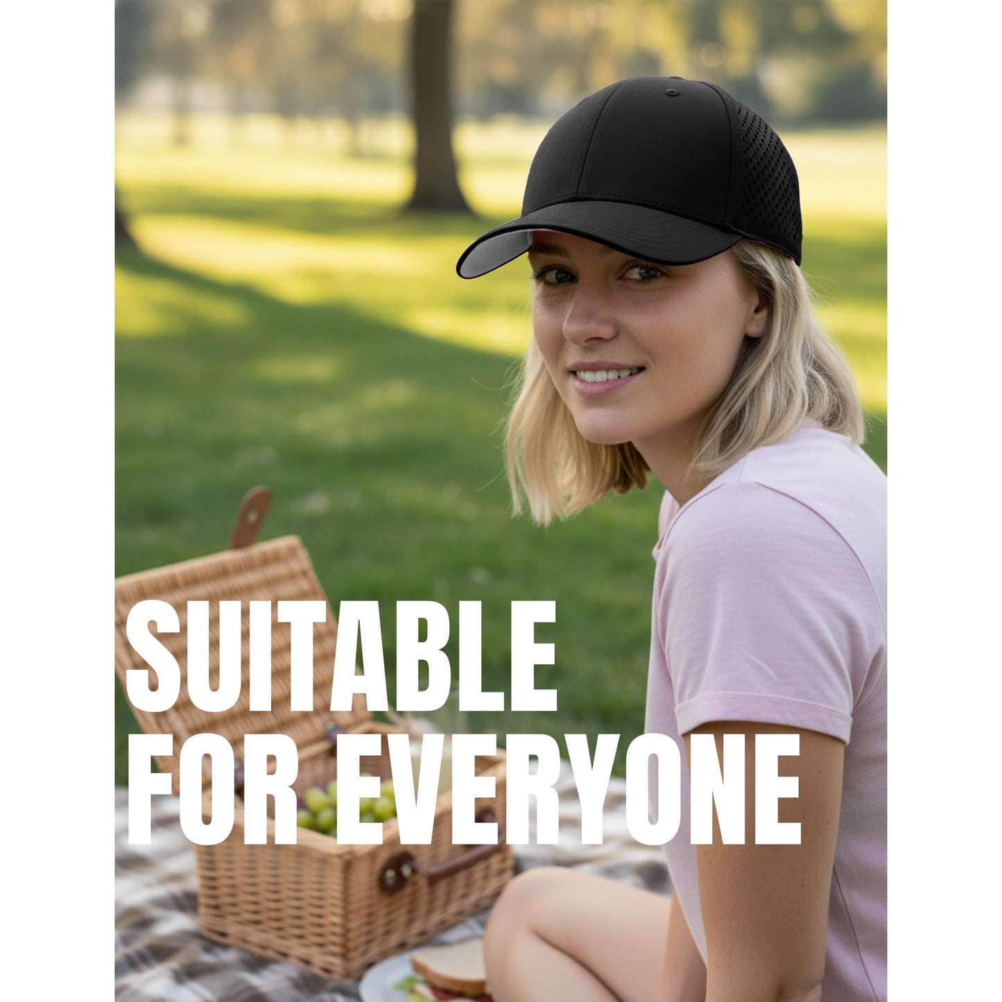 Chaseshine Performance Snapback Hats for Men Women,7 6 Panel Baseball Cap,Golf,Running,Workout