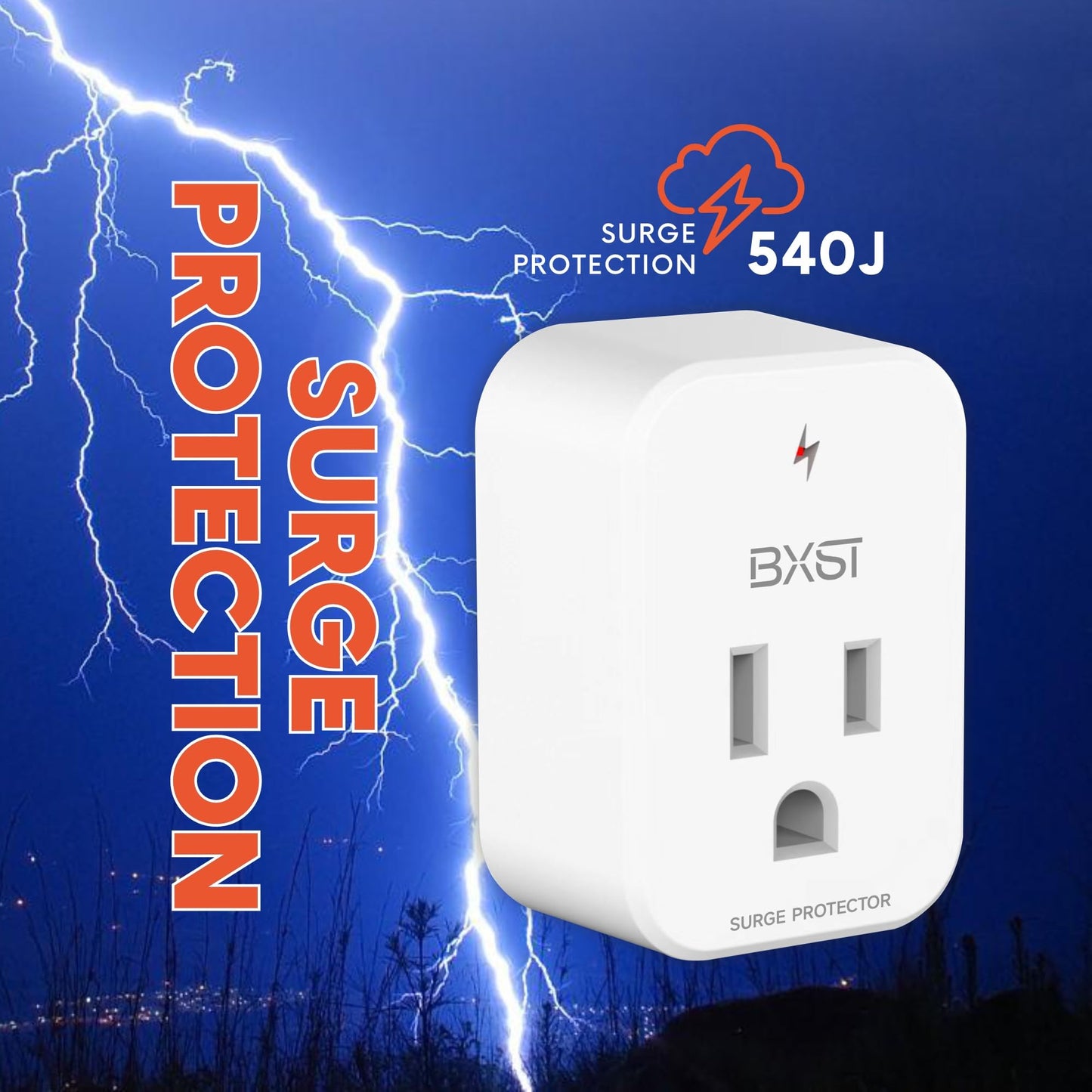 BXST Single Outlet Surge Protector for Refrigerator Small Wall Tap Surge Protector Single Plug 120V Mini Socket Lightning Protection for PC, TV, Phone, PS5 and Home Appliances, 15A, 1800W