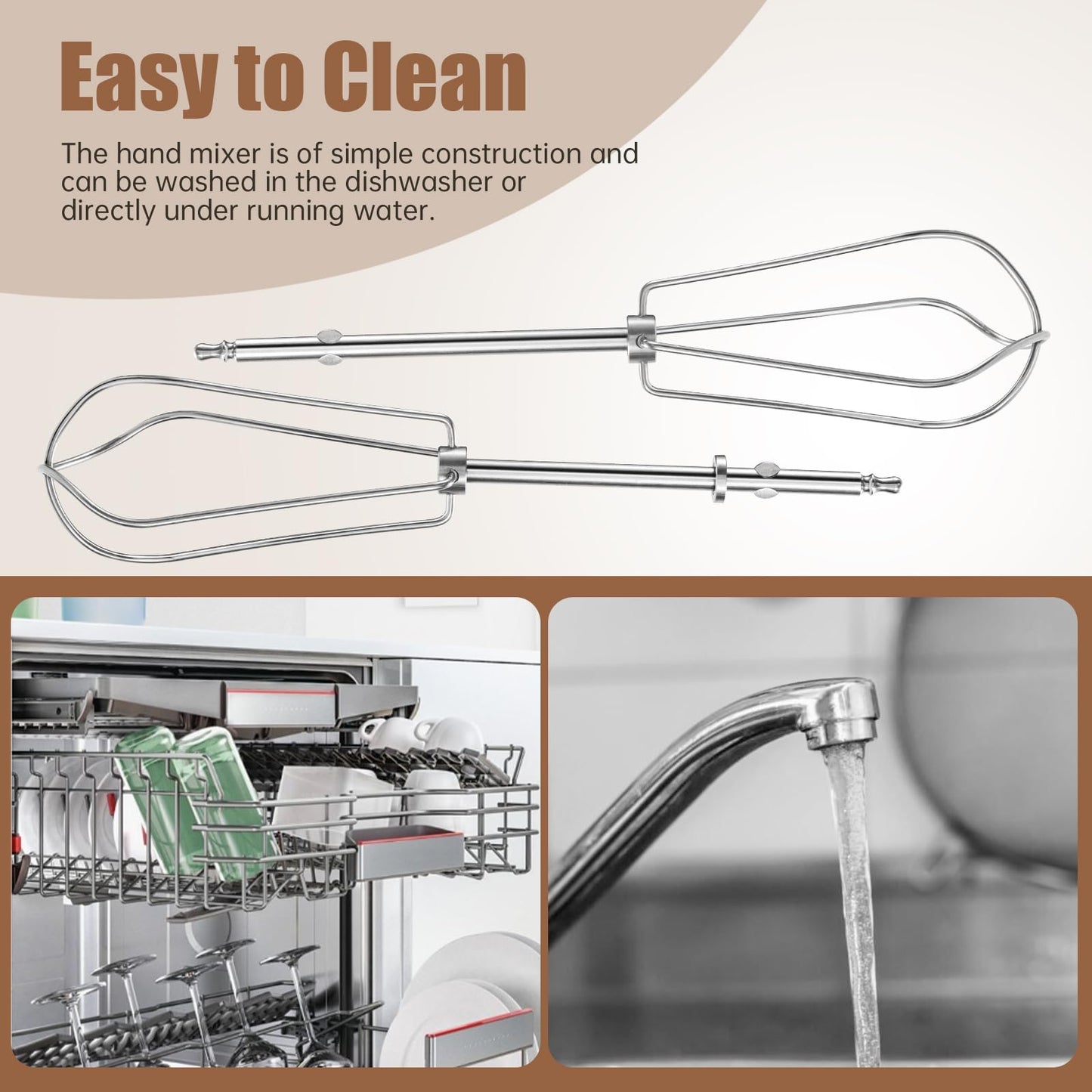 Replacement Beaters for Cuisinart Hand Mixer CHM-3 CHM-5 CHM-7 HM-50 HM-70 HM-90 HTM-9LT, Hand Blender Replacement Parts CHM-BTR Whisk Attachments