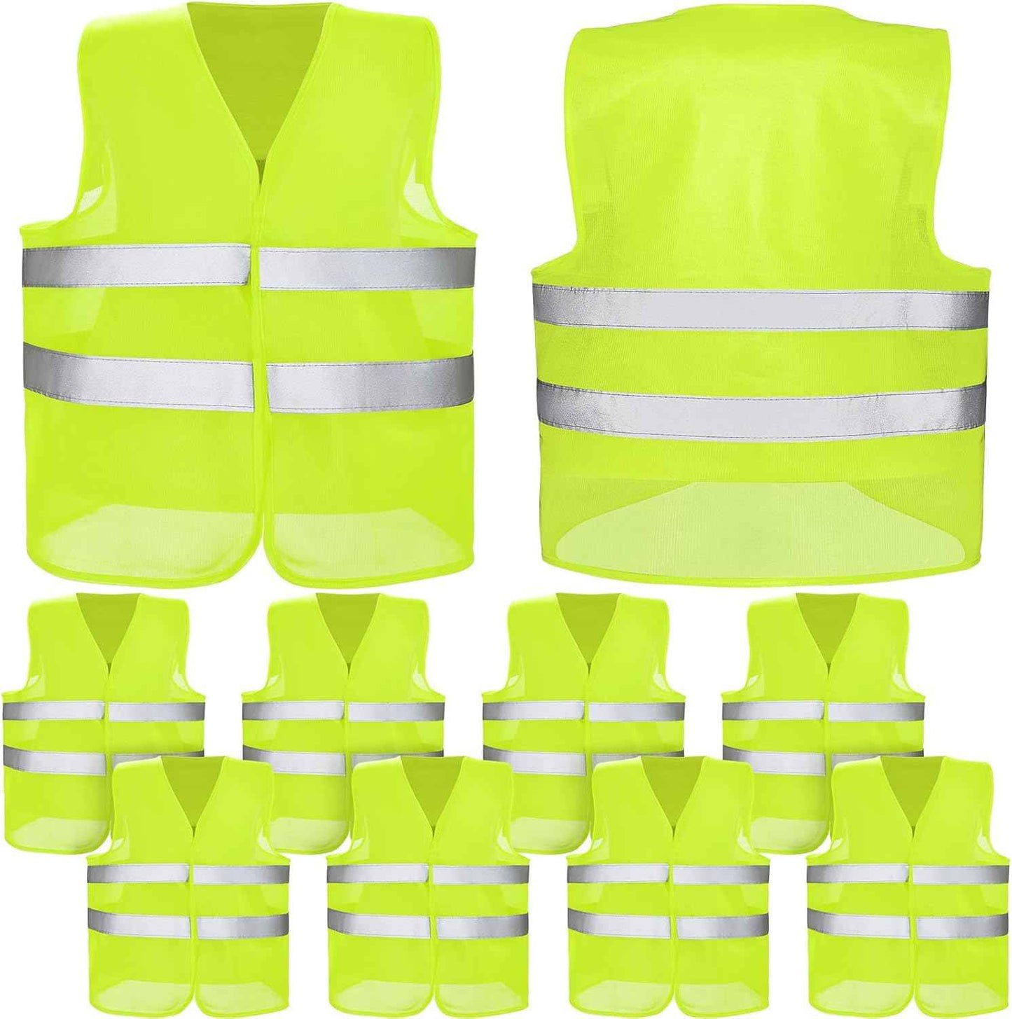 High Visibility Reflective Safety Vest for Men & Women - Bulk Security Mesh Vest for Work, Cycling & Running