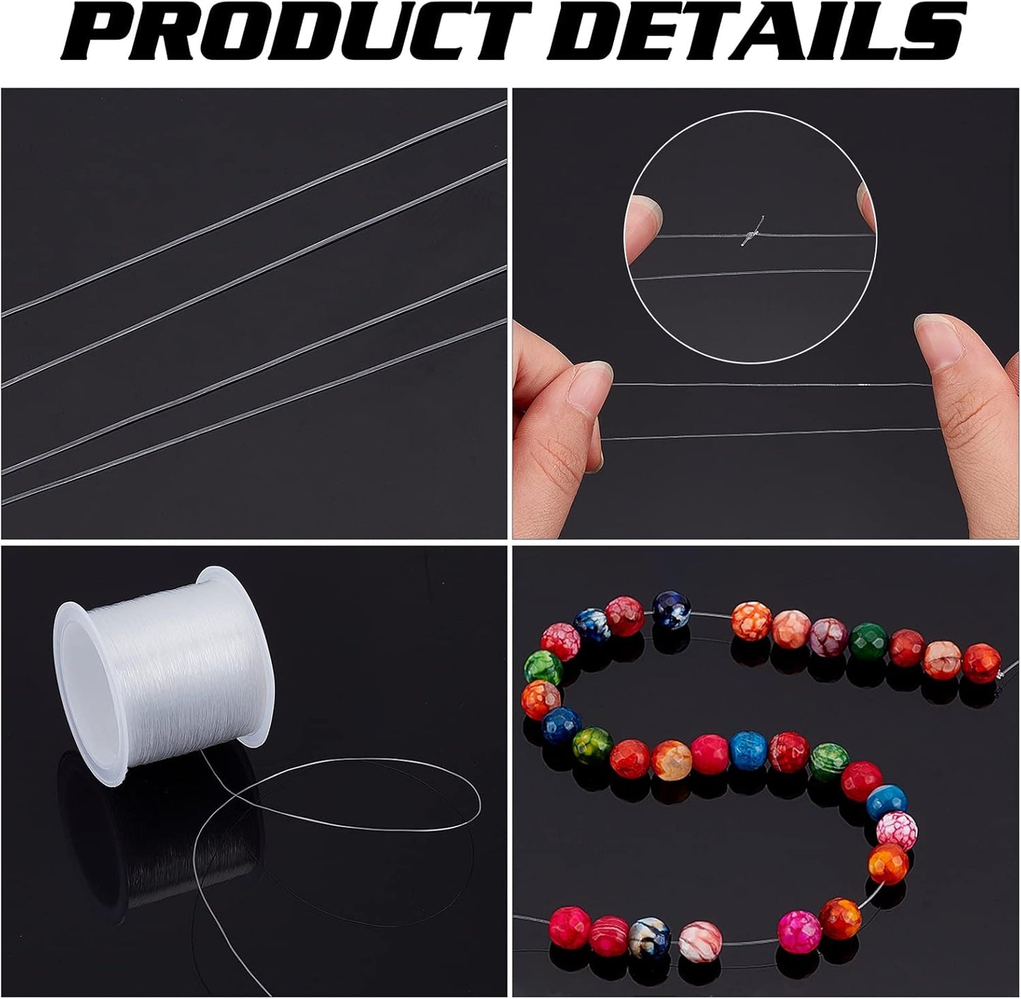 PH PandaHall Clear Fishing Line - 0.25mm Invisible Nylon Thread | 109 Yards for Jewelry Making & Crafts