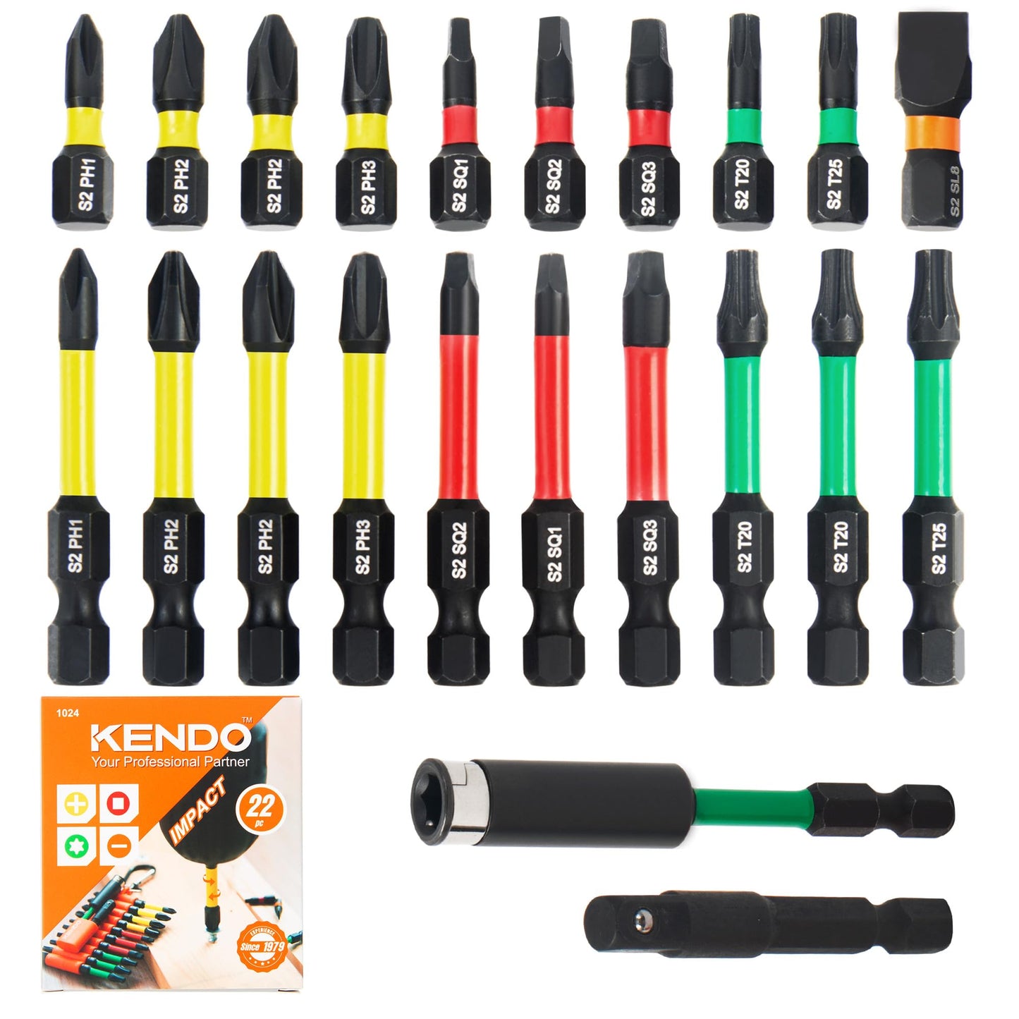 Screwdriver Bit Set, 22pcs Magnetic Impact Bit, 1/4" Hex Head Wrench, Precision CNC Machining, S2 Alloy Steel, High Torque Strength Precision Tools, Torx Bit Socket Sets with Storage Box