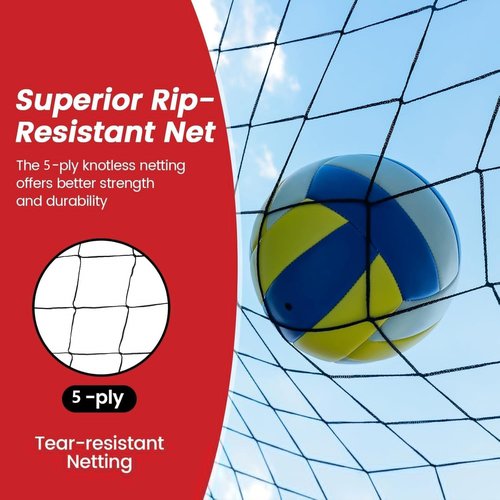 Bearwill Volleyball Practice Net - Freely Adjustable & Portable for Indoor/Outdoor Training