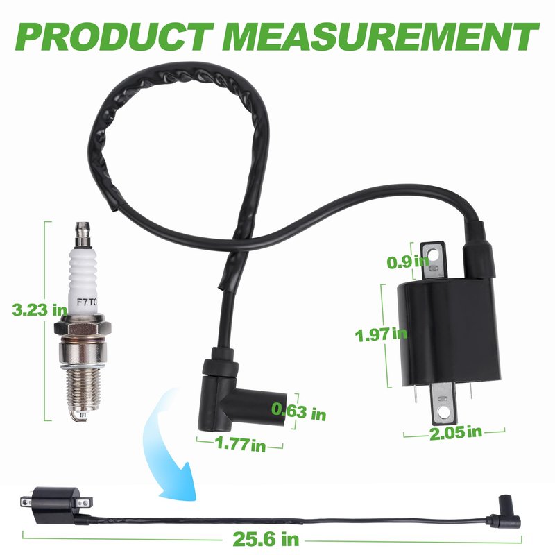 10L0L Golf Cart Ignition Coil & Spark Plug For Yamaha G2 G5 G8 G9 G11 G14 Yamaha Golf Cart Model, OEM# J38-82310-20-00