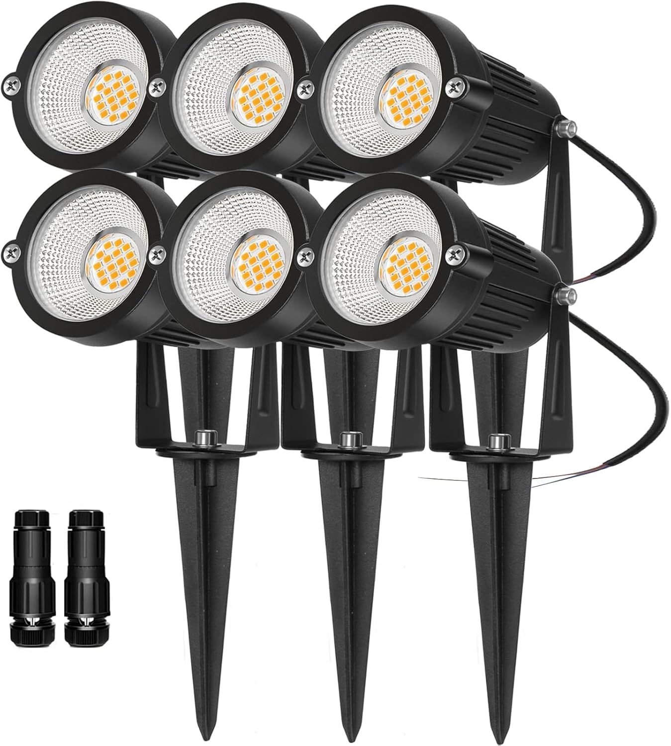 7W LED Low Voltage Landscape Lights - 700LM Warm White Spotlights for Garden Pathway | IP65 Waterproof | 12V/24V | 6 Pack