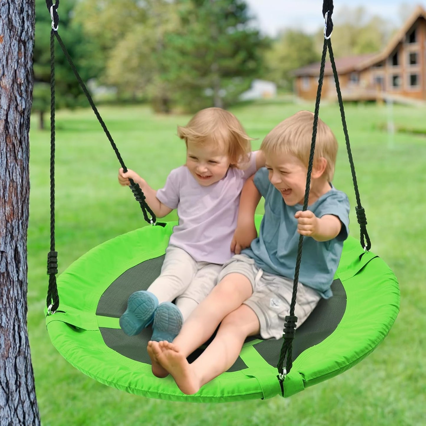 Trekassy 40-Inch Saucer Tree Swing - 700lb Capacity, Waterproof 900D Oxford, Includes 2 Hanging Straps