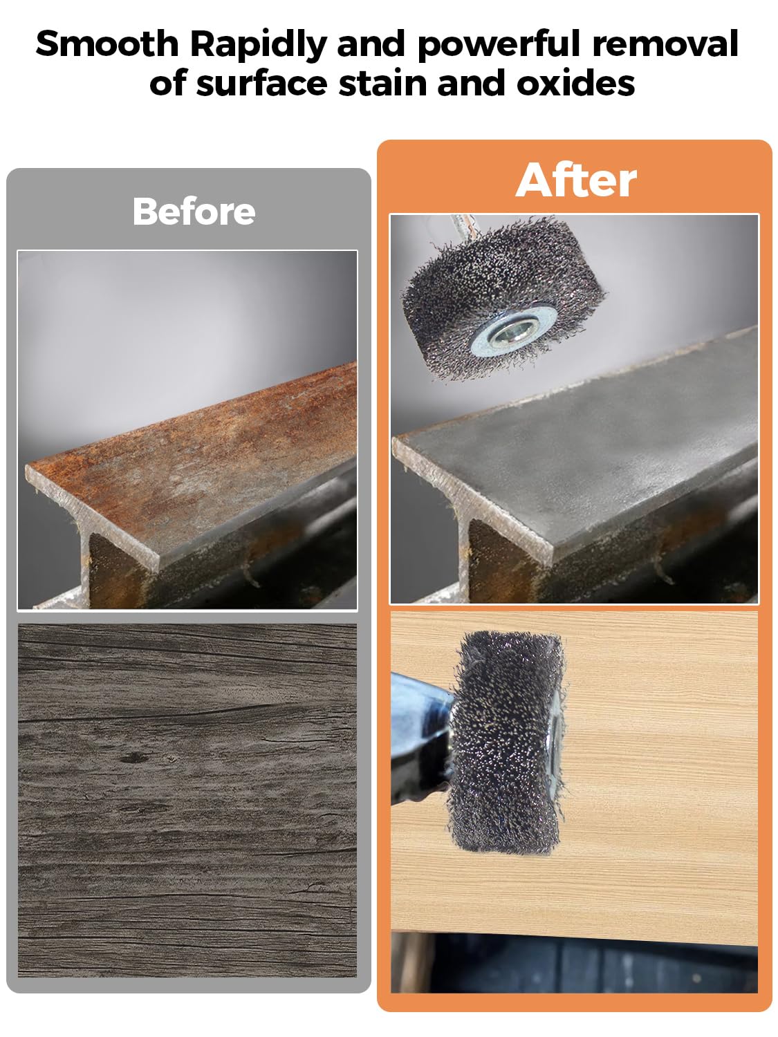 OSFTBVT Wire Wheel Brush 2x7/8in for Drill 2Pack, Heavy Duty Carbon Steel Wire Brushes for Rust,Paint,Oxides,Corrosion Removal 1/4in Shank Drill Rotary Attachment