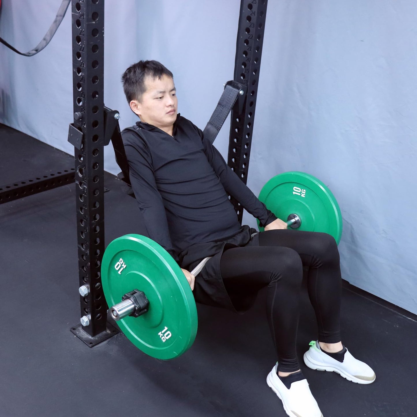 Power Rack Attachments Safety Straps Squat Rack Attachments Fit 3x3 Power Rack for Row Deadlift Bench Press Hip Thrust Chest Press and More (Black, 3"x3" Column,0.7" Aperture,Straps Length 2.62FT)