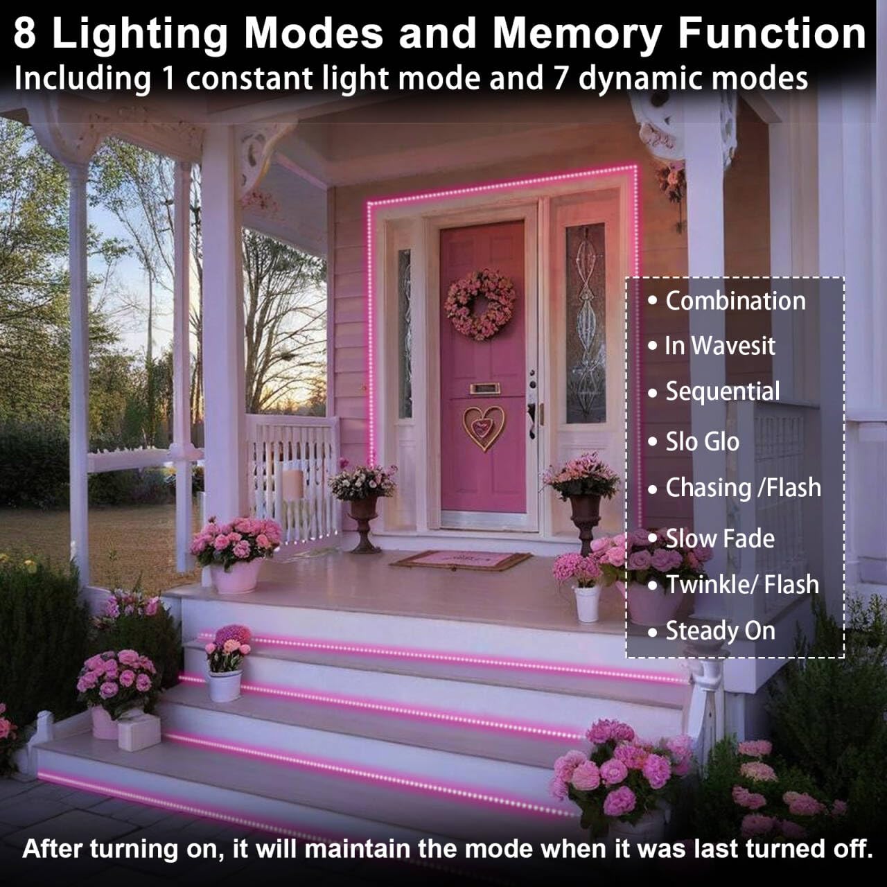 Pink Solar Rope Lights for Outside - 100 LED 33 FT Solar Powered String Lights Pink Fairy Light with 8 Lighting Modes, Outdoor Rope Light Waterproof for Christmas Wedding Garden Yard Party Home Decor