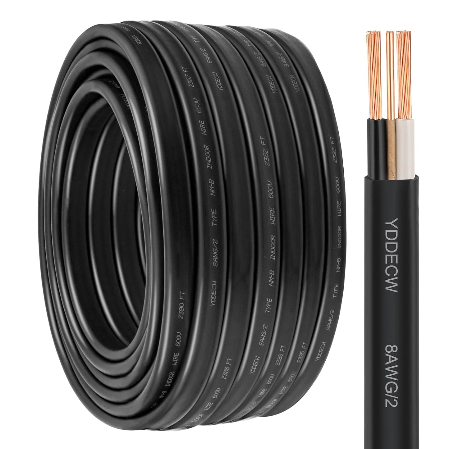 14 Gauge NM-B Wire with Ground - 50FT Pure Copper Indoor Electrical Cable for Outlets & Switches