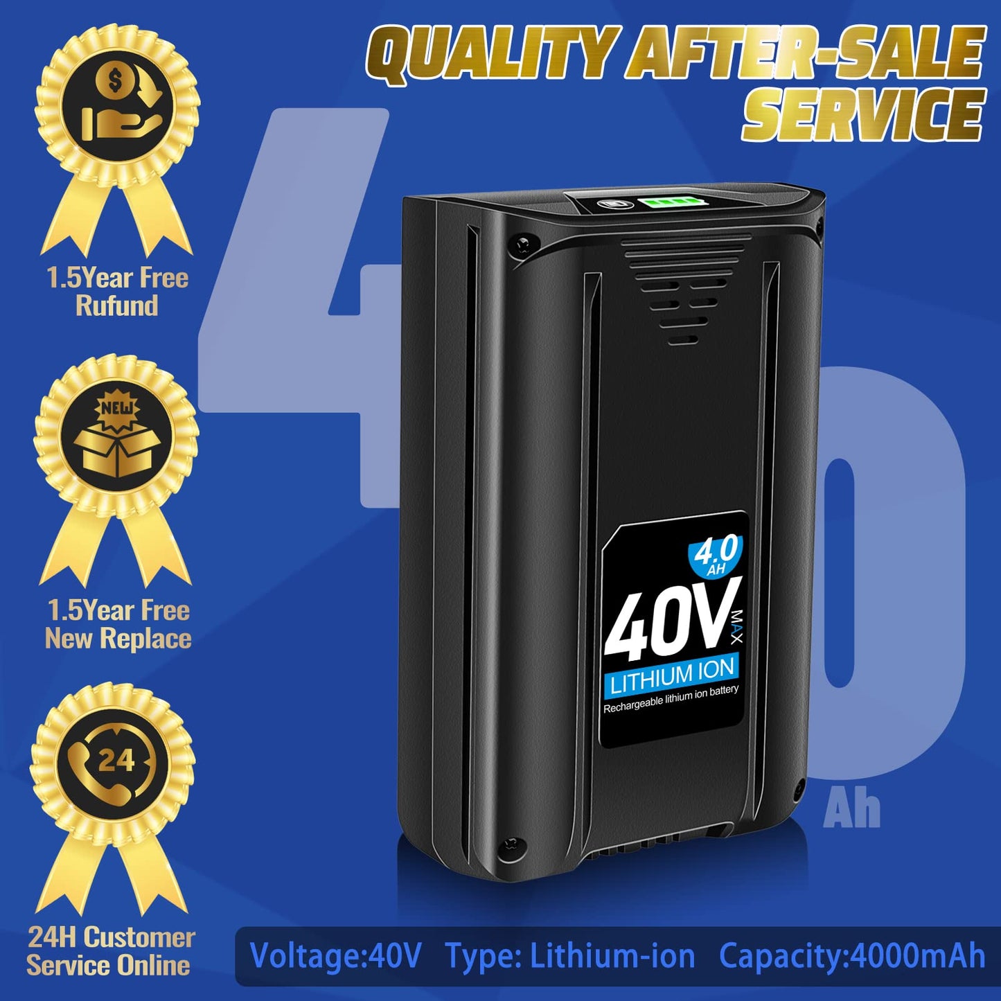 TenHutt 【3rd-Generation】 4.0Ah 40V Replace Battery for Kobalt 40V MAX 2540C-06 High Capacity Lithium-ion Battery KB440-03 KB2540C-06 KB640-03 KB240-06 for Cordless Power Tools