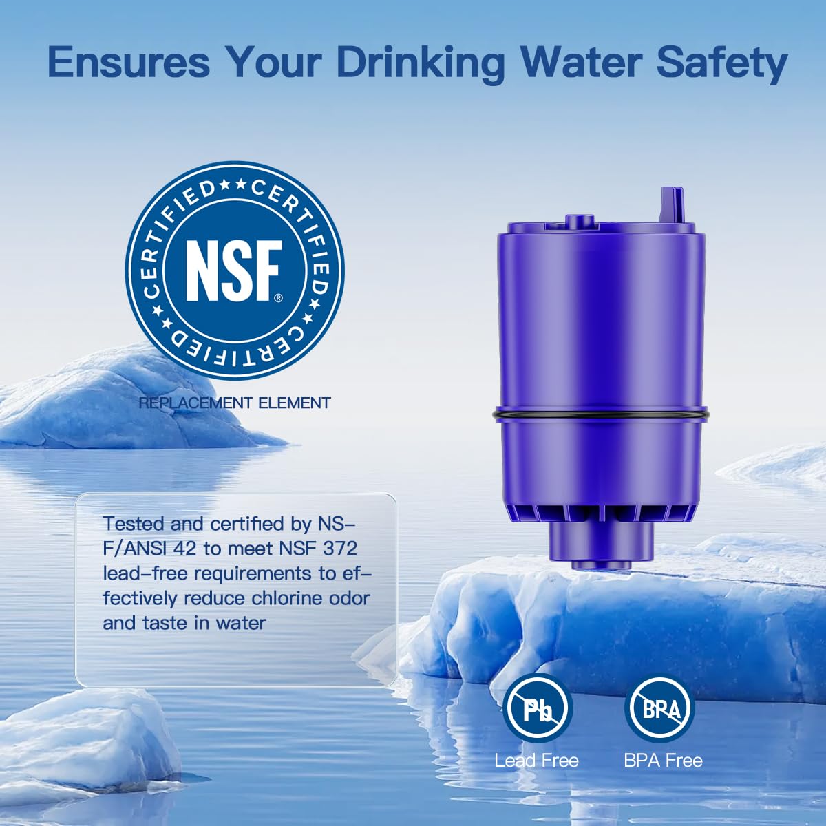 WaterJingYi Faucet Water Filter Replacement for All PUR®, PUR®Plus Faucet Filtration Systems Compatible with NSF Certified Water Filter for Pur® RF-9999® and RF-3375, 2 Pack