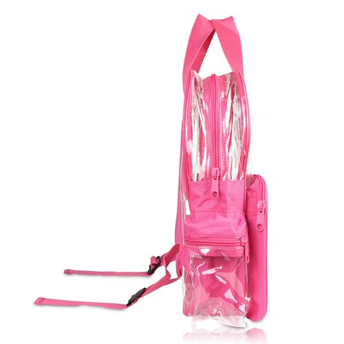 DALIX Clear Backpack Bags Smooth Plastic (Hot Pink)