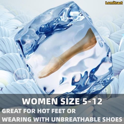Lomitract No Show Socks for Women | Ice Silk Surface & Cotton Comfort | Size 5-12