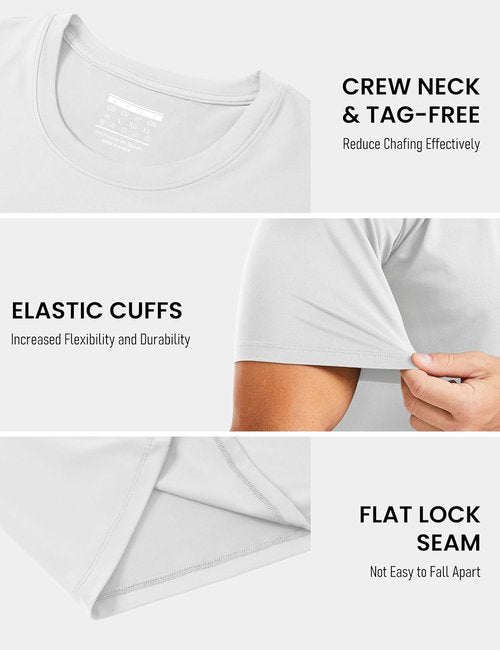 MAGCOMSEN Men's Workout Shirt - Dry Fit Short Sleeve Athletic Tee with UPF 50+ Protection | Moisture-Wicking for Gym & Outdoor Activities