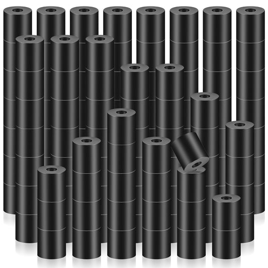 Pasimy 100 Pcs Black Nylon Spacers 1/2 '' Thick, 1/2 '' OD 0.194 '' ID Round Rubber Plastic Washers Electrical Outlet Screw Spacers for Robotics Electrical Screws, Switch and Receptacle