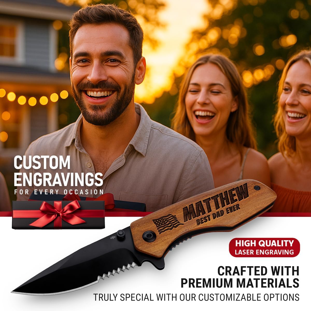 Skiennix Custom Knife - Personalized Engraved Gifts for Men & Women - Ideal for Birthdays & Anniversaries