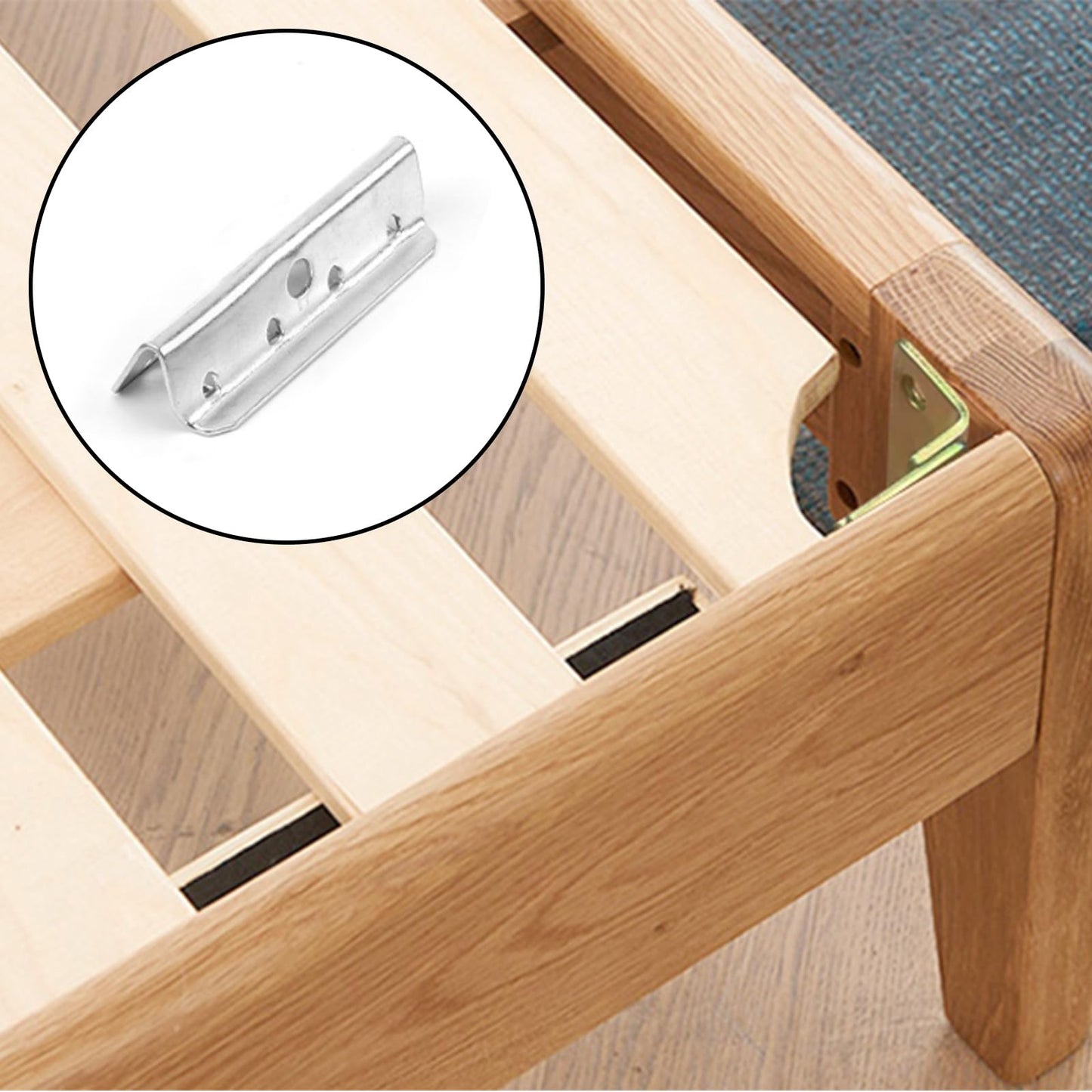 30 Pcs Metal End Clips for Rubber Webbing, 1/2 * 2" Replacement Upholstery Furniture Webbing End Clips for Sofa Chair Furniture with Screws