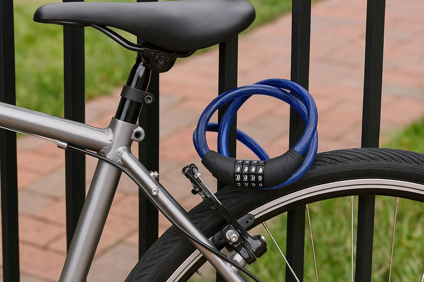 Skiennix Bike Lock Cable - 4 Ft 10Mm Resettable Combination Lock for Bikes, Scooters & Gates