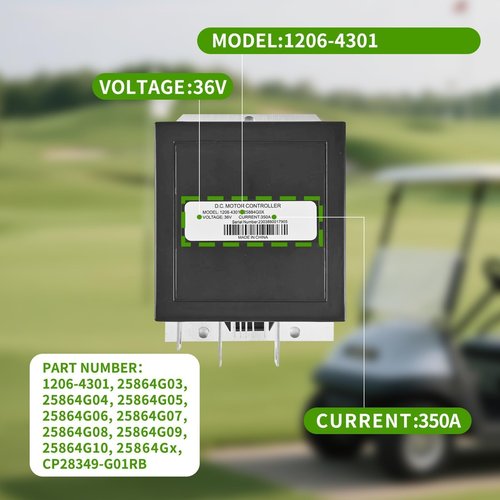 1206-4301 36V 350A 5pins Speed Controller, Golf Cart Controller for Curtis Golf Cart ForEZGO TXT, Medalist with ITS Throttle Input(1994-2019), 25864g03 25864G05 25864G09.