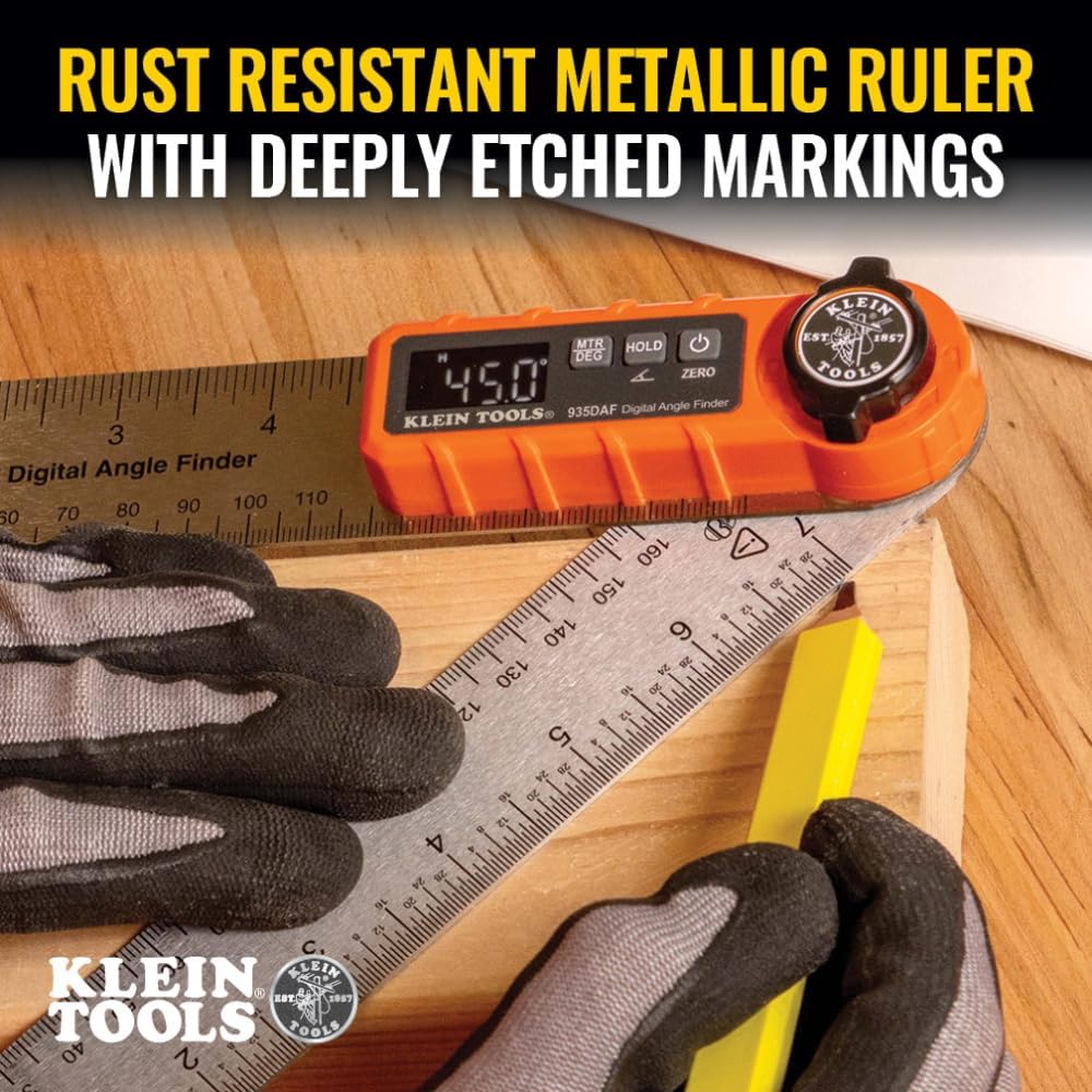 Digital Angle Finder by Klein Tools - Precision Miter Saw Protractor for Accurate Measurements