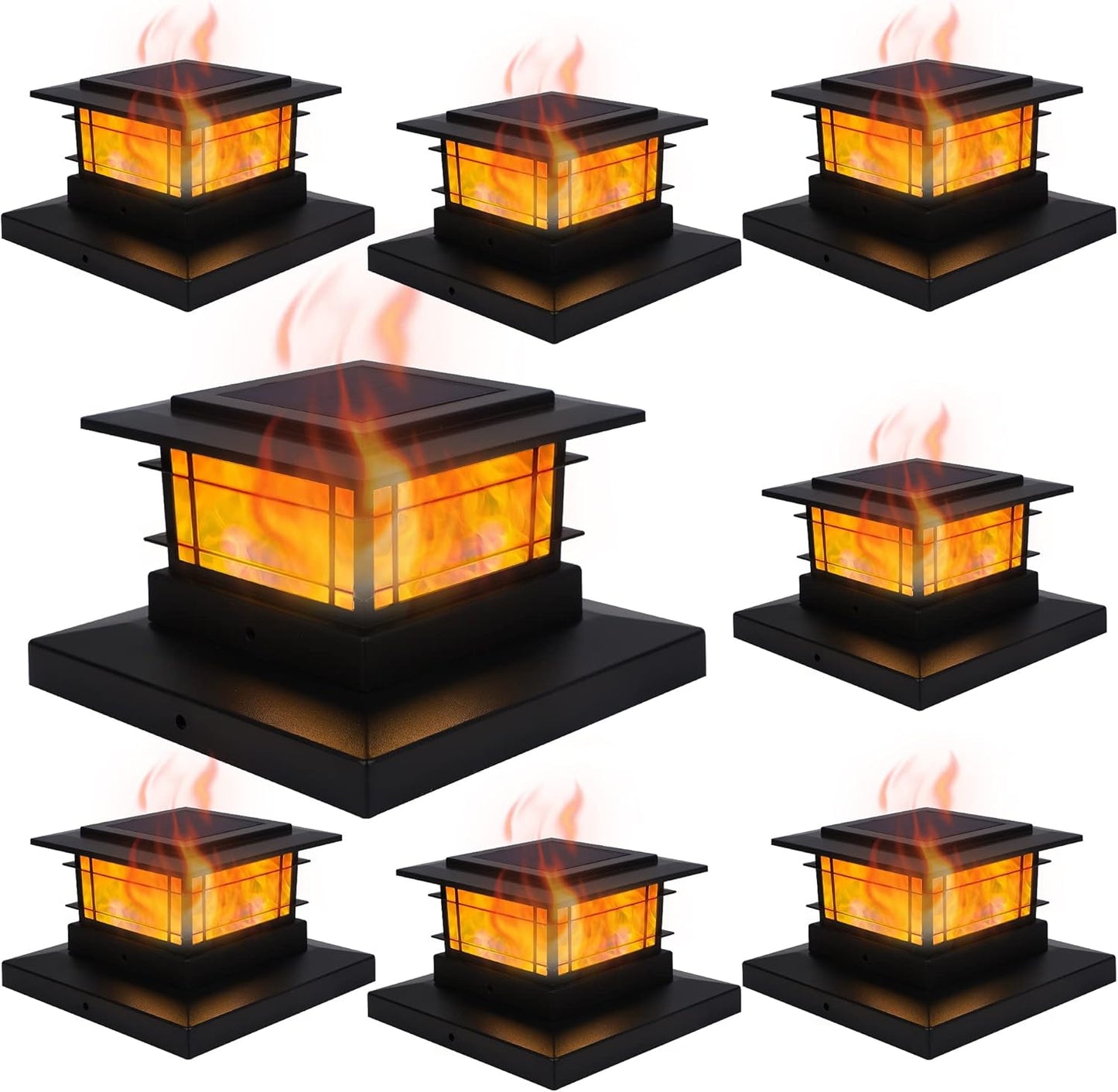 Solar Post Cap Lights - 6 Pack Outdoor Fence Lights for 4x4, 5x5, 6x6 Posts - Bright Warm White LED Decor for Garden & Patio