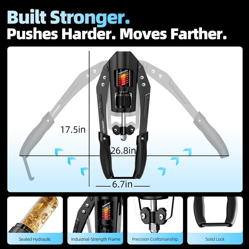 EAST MOUNT Twister Arm Exerciser - Adjustable 22-440lbs Hydraulic Power Twister, Home Chest Expander, Shoulder Muscle Training Fitness Equipment, Arm Enhanced Exercise Strengthener (FullBlack)