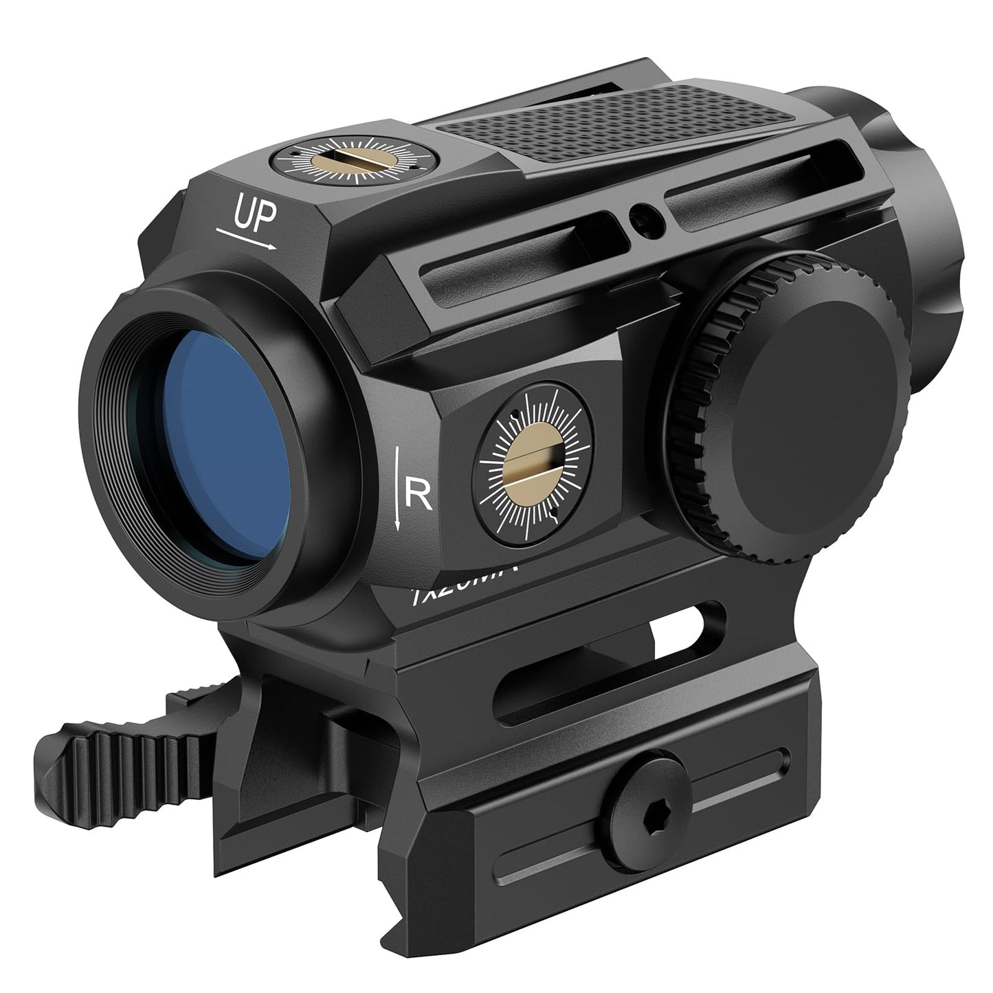 CVLIFE EagleFeather X Solar Multi-Reticle Red Dot Sight for Rifle,1x20mm 2MOA Dot 40MOA Circle Motion Awake Solar Optics with Quick Detach Mount Flip Up Covers,IPX7 Waterproof Fogproof