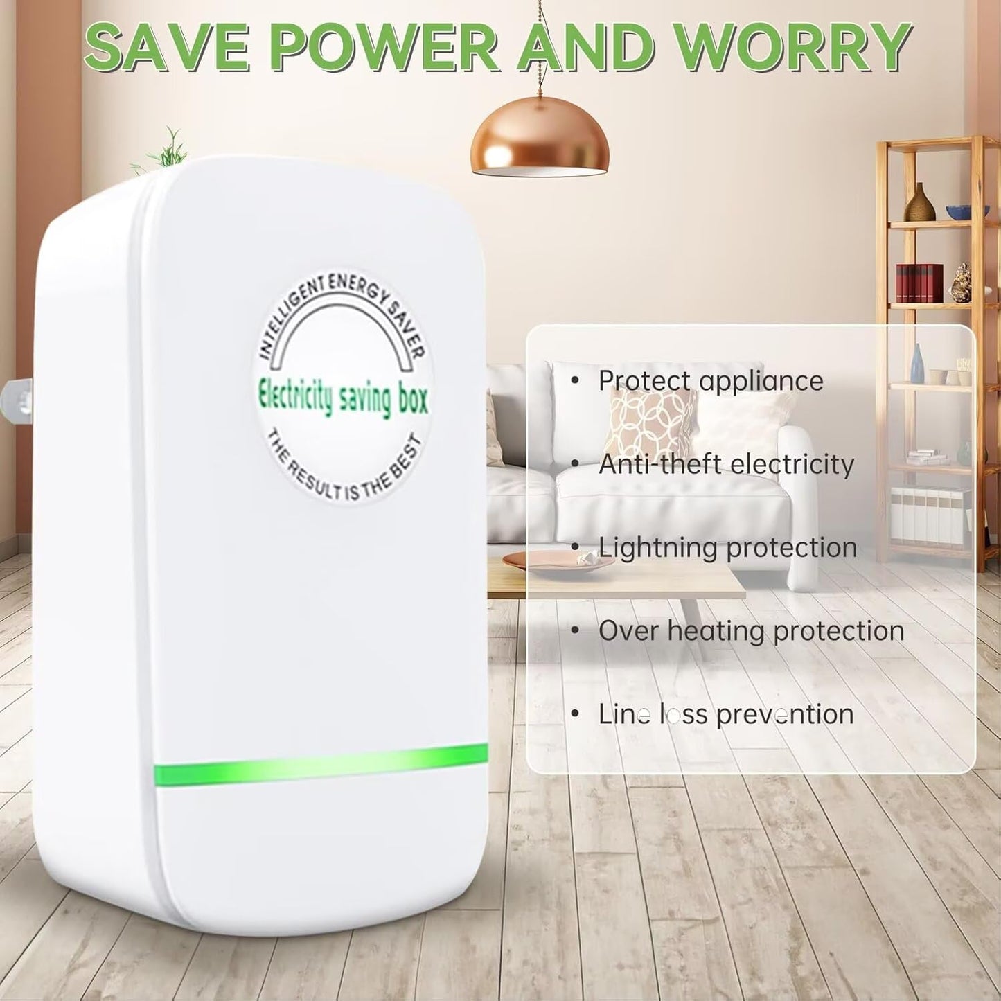 Stop Watt Energy Saving Device Power Saver Electricity Saving Device Save Electricity Stopwatt Energy Saving Device Electricity Saving Box US Plug 90V 250V 30KW Green 4Pack