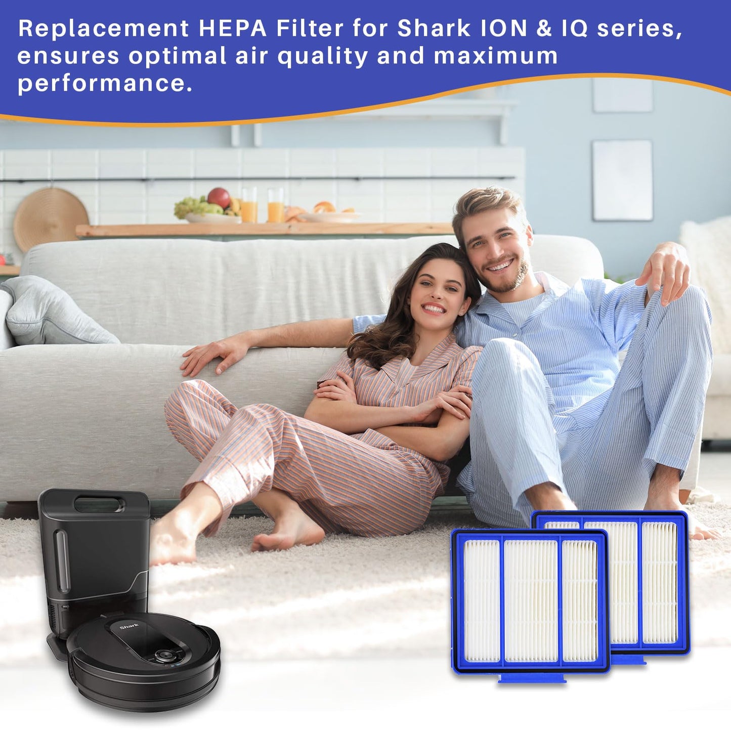 5-Pack HEPA Replacement Filters for Shark RV1001AE ION/IQ/EZ/Rocket/Robot/Pet Series Vacuums Compatible with AV2501AE, AV753, AV910/912S/915S, UR1000SR & More Vacuum Cleaner Parts