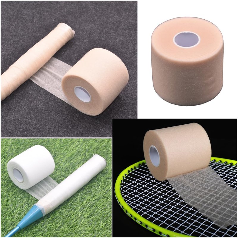 SquEqu 2 Set Tennis Racket Grip Tape Racquet Overgrip Soft Foam Wrap with Clear Waterproof Film Protector Tapes for Racquetball Rackets Pickleball Squash Badminton Hunting Hockey Baseball Fishing Rod