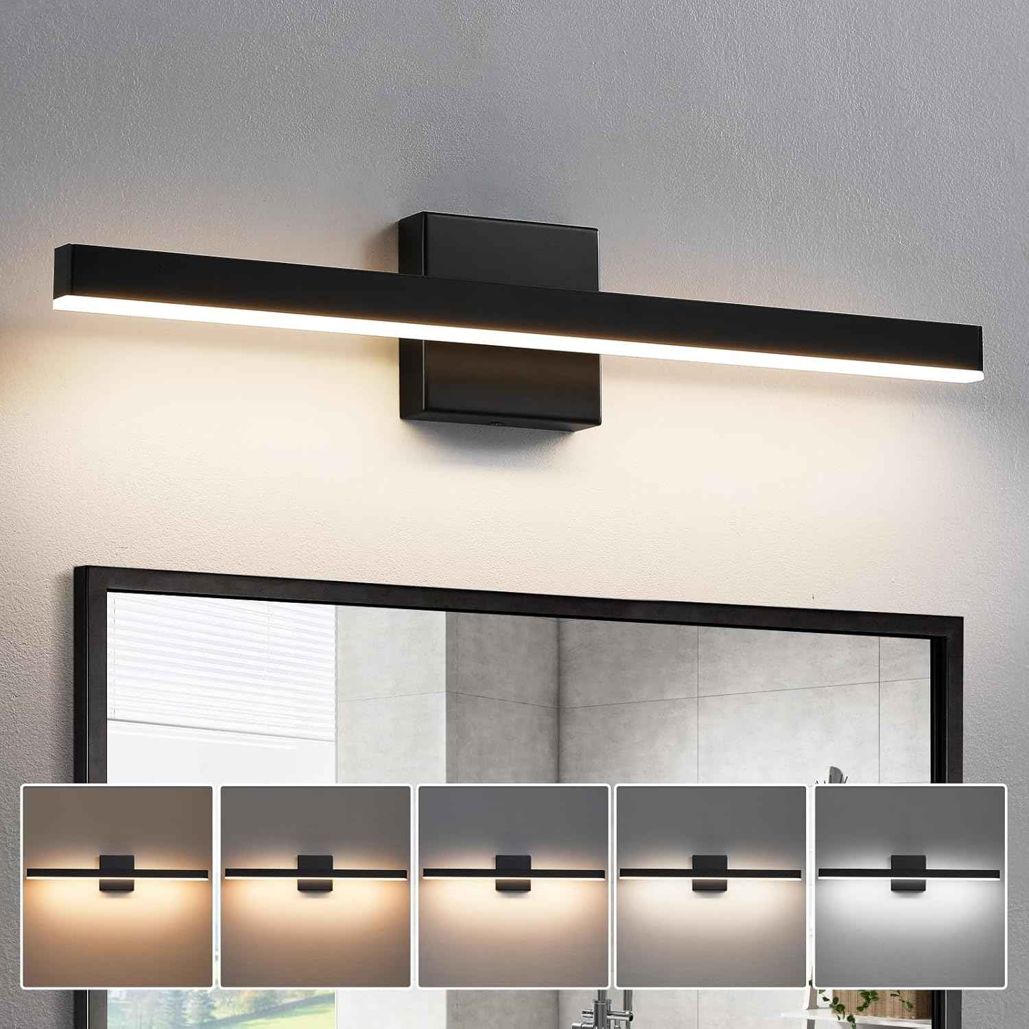 24-Inch Dimmable Gold Bathroom Vanity Light - Modern LED Bar Fixture for Over Mirror