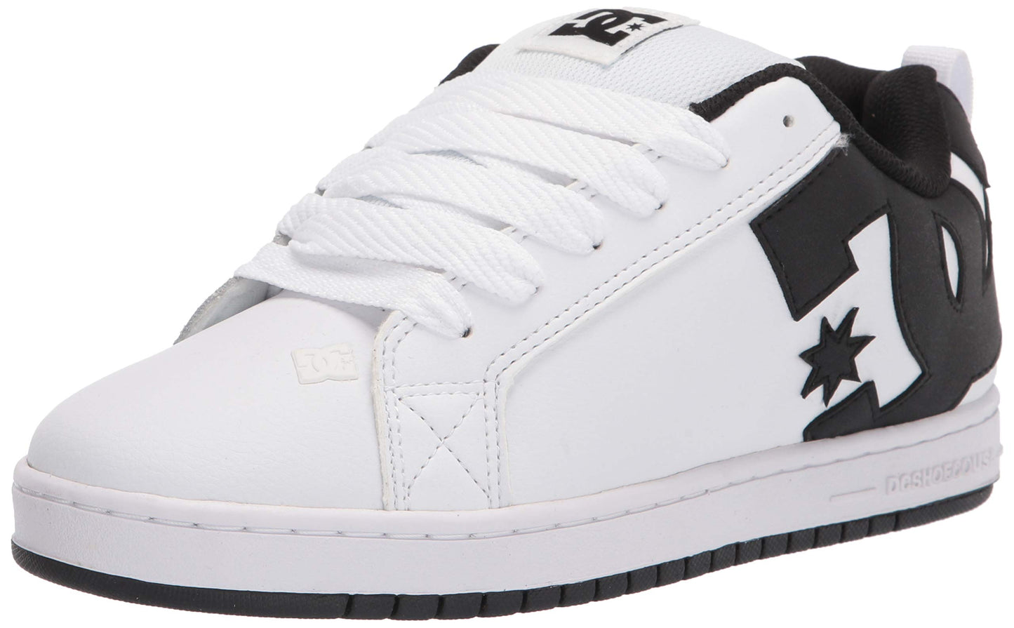 DC Men's Court Graffik Skate Shoe, White/Black/Black,18 M US