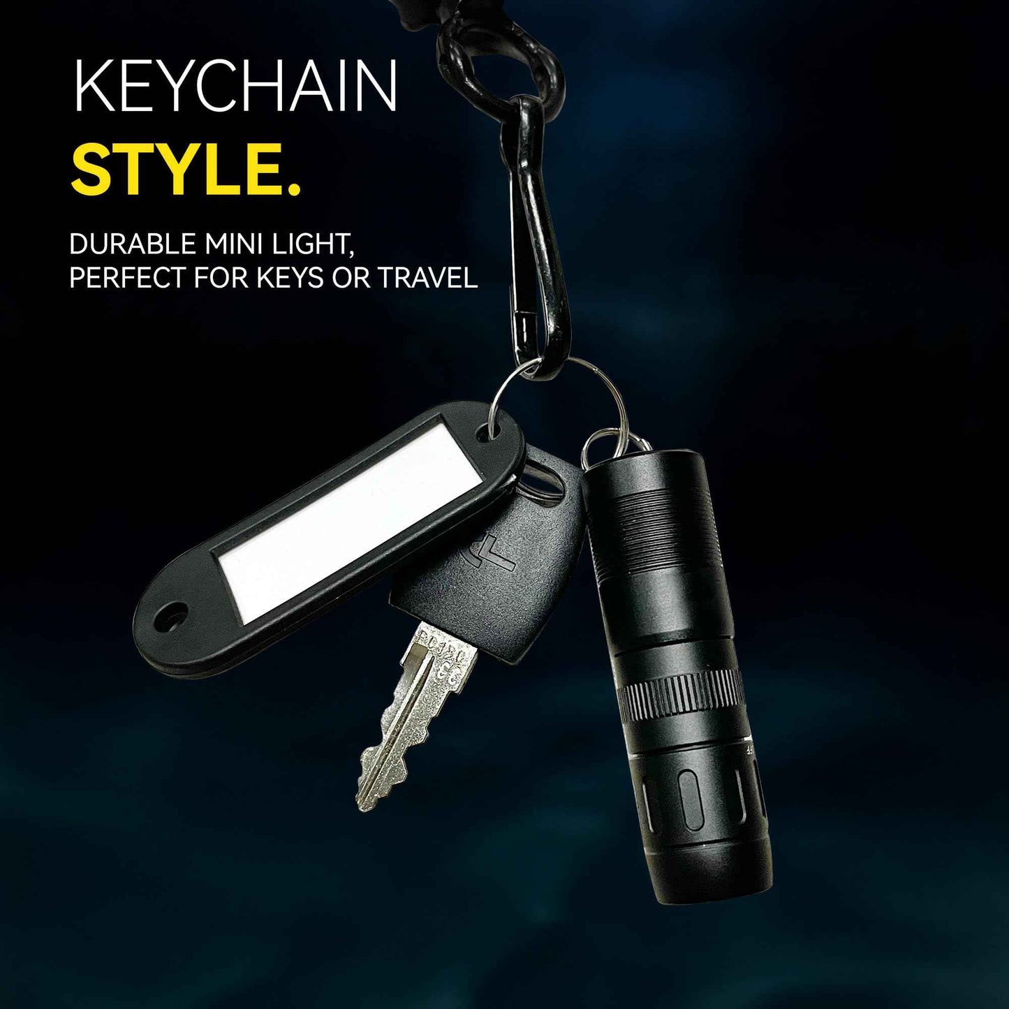 CLT Mini EDC Rechargeable Flashlight Magnetic Keychain, Snap on/off, 105 Lumen, Portable and Compact LED Keychain Flashlights - Durable Built-in Battery Ideal for Everyday Carry - Black