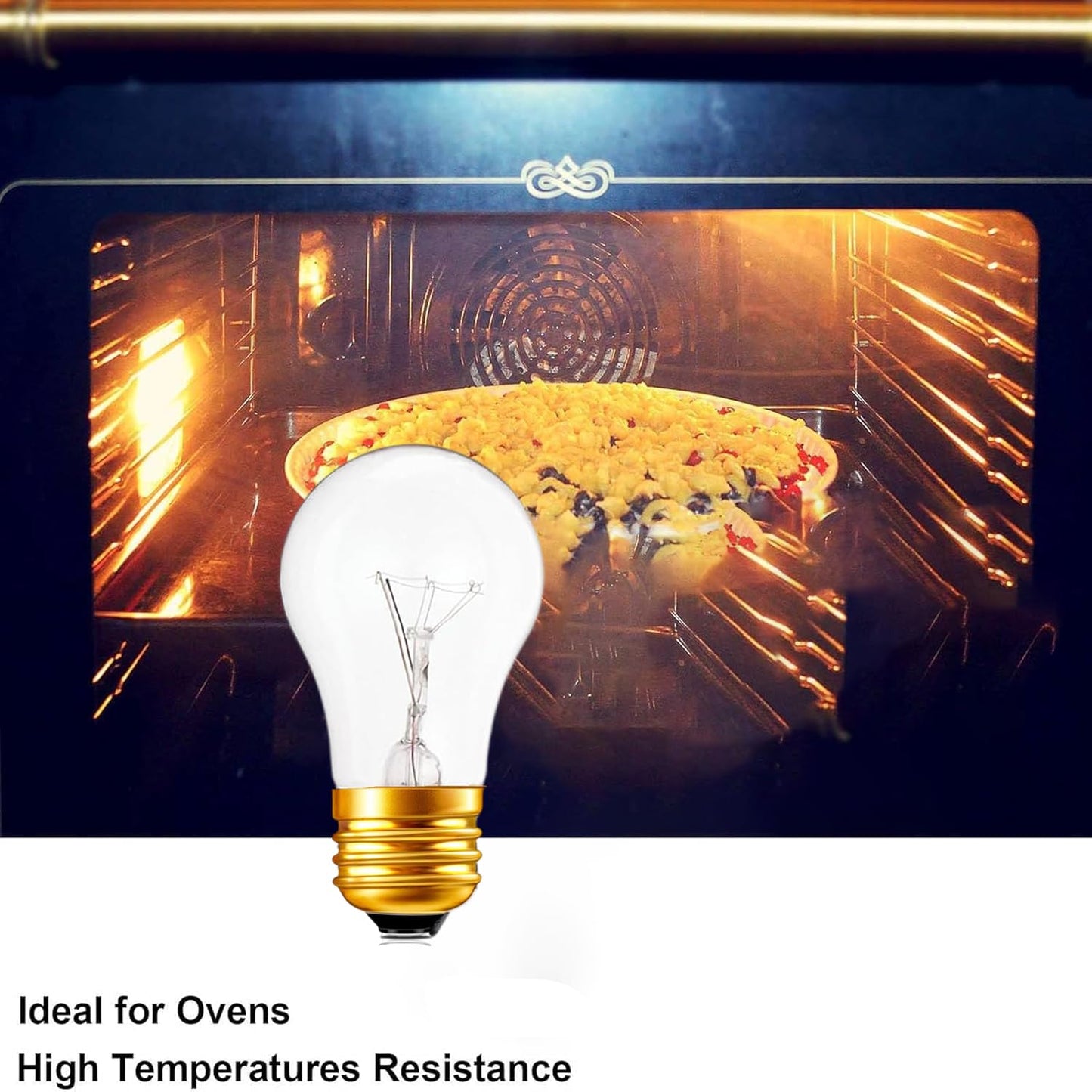 Eclolumi Light Bulb A15 40W Incandescent Mini-Standard Shape with E26 Standard Medium Screw Base for Refrigerators, Ovens, 110V, Dimmable, 2700K Warm White (A15-6p)