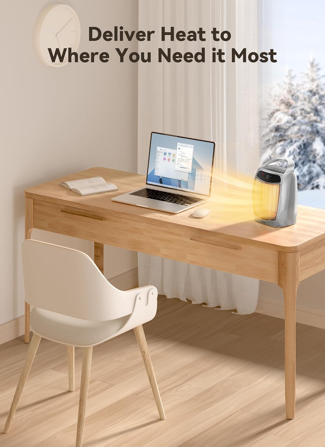 1500W Electric Space Heater with Remote - Portable PTC Ceramic Heater for Home & Office