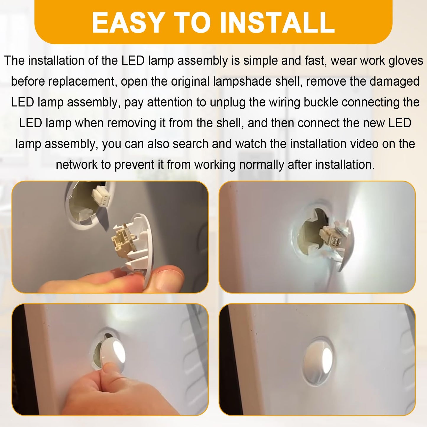 Aulpq Refrigerator LED Light Assembly for Ge Led Refrigerator Light Bulb Covers Assembly WR55X11132-2025 New Up (1 Pcs)