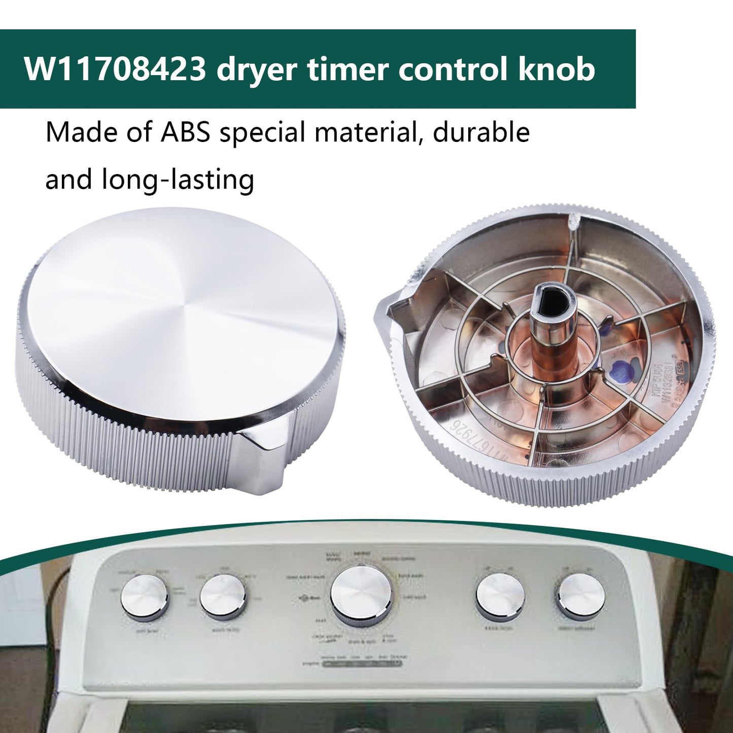W11708423 Dryer Control Knob Fit for Whirlpool Maytag MED4500MW0 MGD4500MW1Y MED4500MW0 Dryer Timer Control Knob