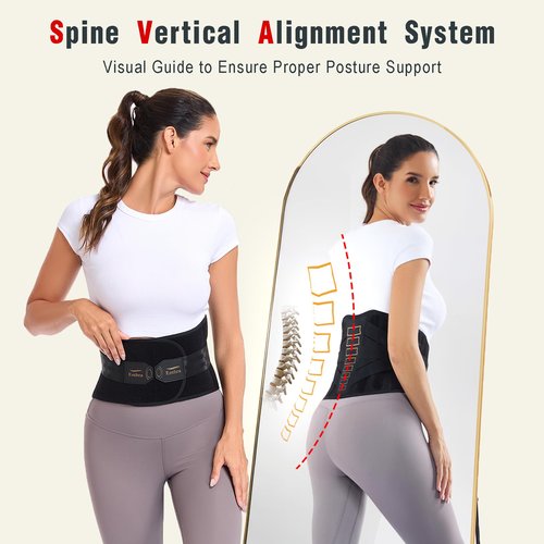 Enthra Copper Back Brace - Relief from Lower Back Pain, Unique SVA System for Proper Posture, Enhanced Ergonomic Pad with 10X Compression Support, Breathable and Comfortable Fit for Men and Women
