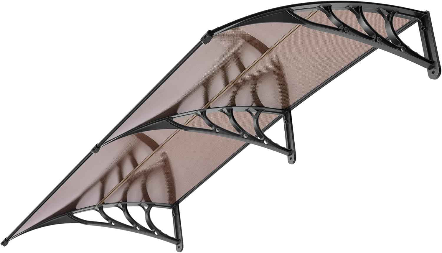 40-Inch VIVOHOME Polycarbonate Window Door Awning Canopy - Brown with Black Bracket