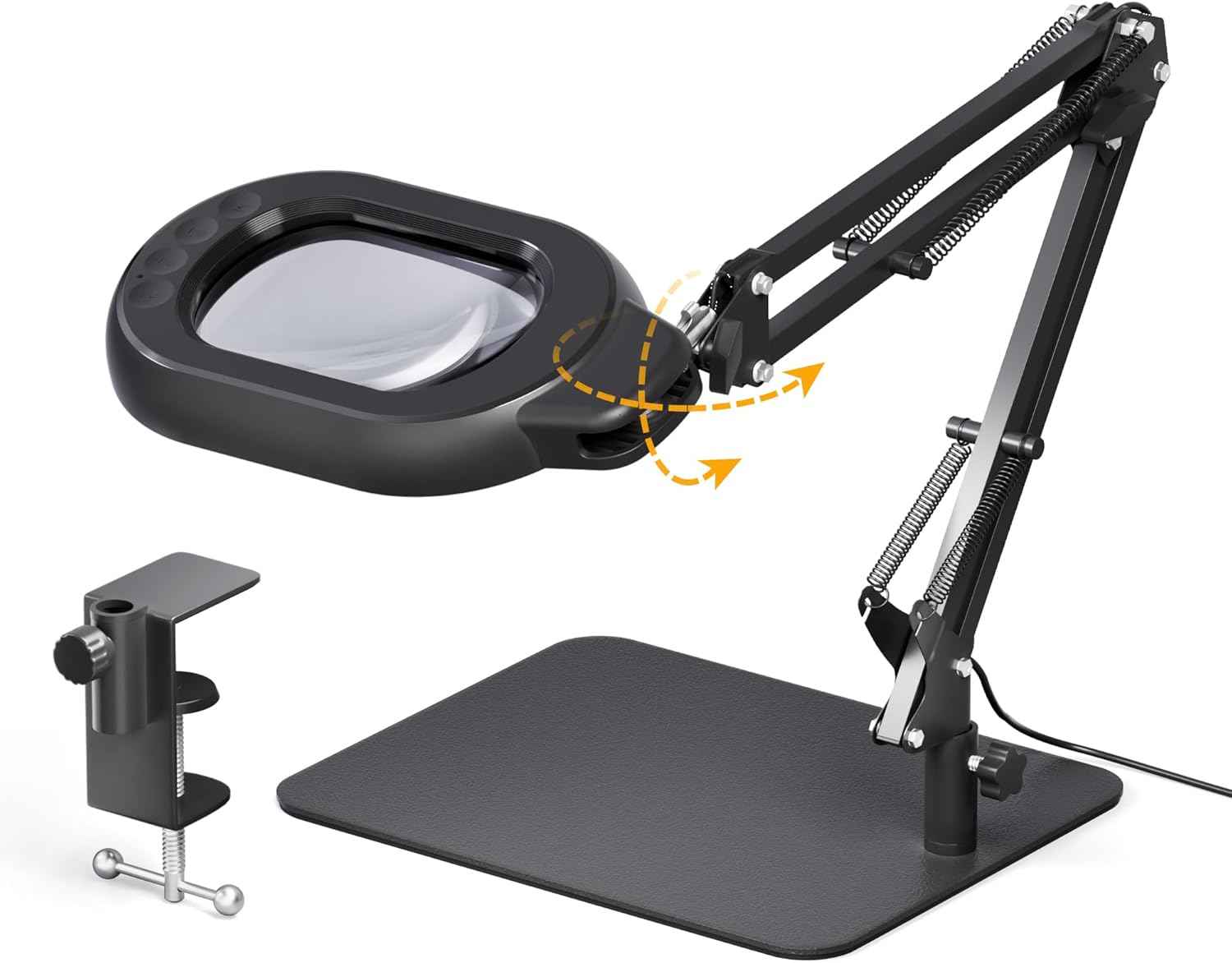 10X Magnifying Desk Lamp with Dimmable LED Light & Adjustable Swing Arm - Perfect for Reading, Crafting & Close Work