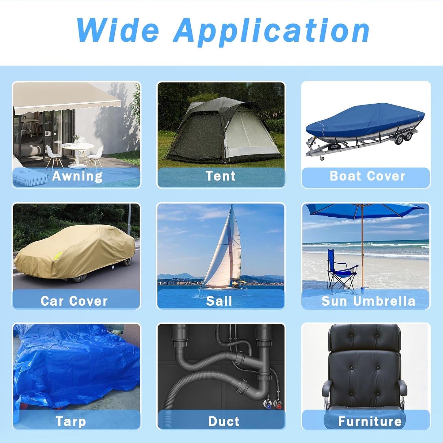 RV Awning Repair Tape - Heavy Duty Waterproof Fabric Repair Kit for Tents & Tarps | 3in x 25ft