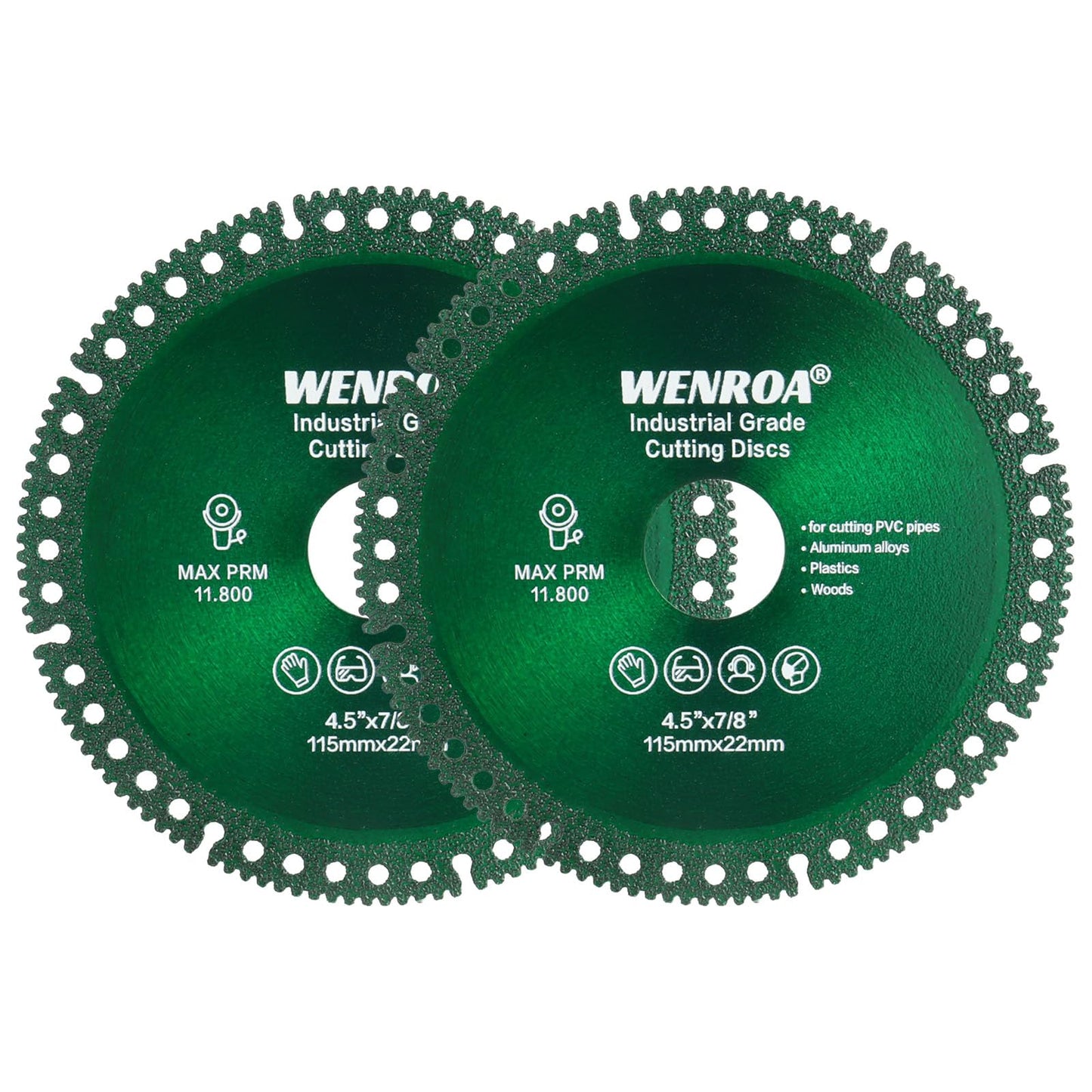 WENORA 2 Pcs Indestructible Disc for Grinder, Cutting Discs 4 1/2" for 7/8" Angle Grinder, Indestructible Disk Diamond Saw Blades for Ceramic PVC Pipe Glass Wood Tile