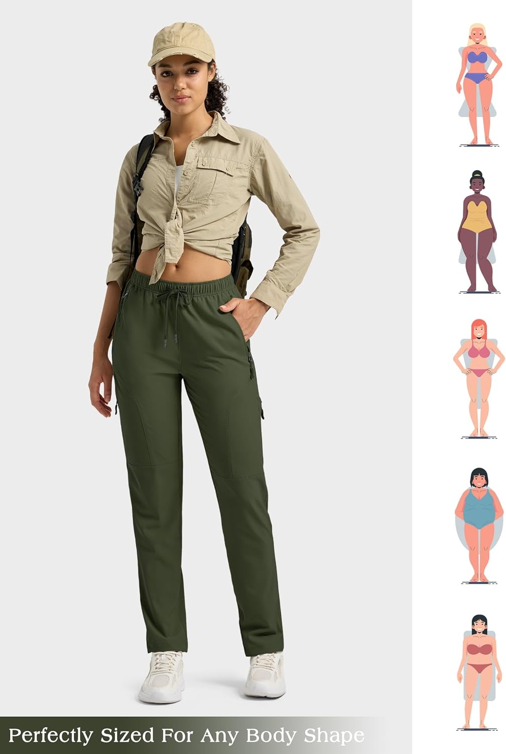 Willit Women's Hiking Pants - Lightweight Quick-Dry Cargo Design | Water-Resistant with Pockets