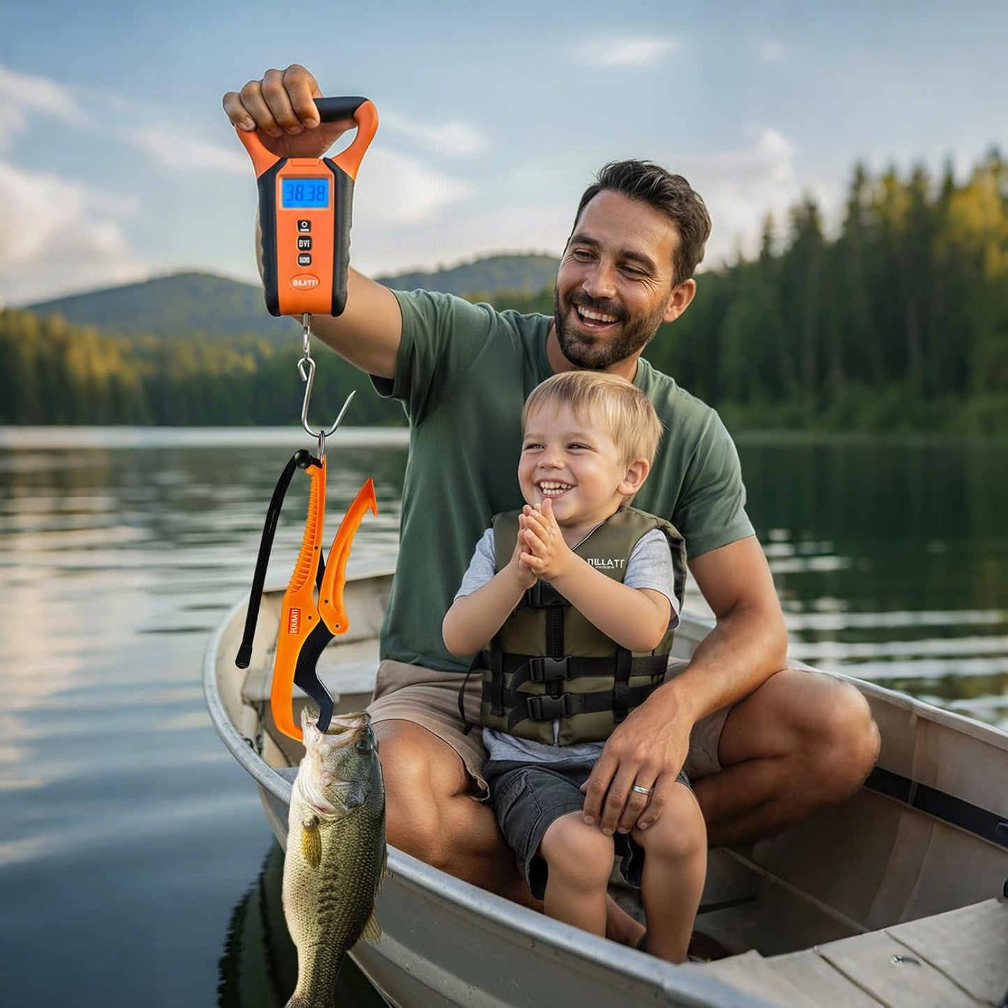 Skiennix Fish Scale - Digital Waterproof Floating Weighing Scale with Backlit LCD Display, 110lb Capacity
