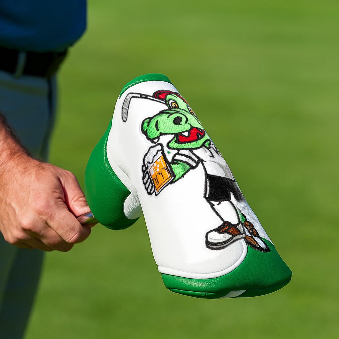 Putter Cover Headcover Magnetic Golf Putter Head Cover Green Shamrock Embroidery fits for Scotty Cameron Odyssey Taylormade Blade Putters