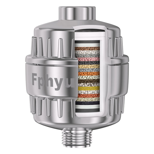 Fphyu Upgraded Shower Filter, Shower Filter Head for Hard Water, 20-Stage Shower Head Filter Removal 99% of Chlorine, Fluoride, Heavy Metals, Iron, Chemicals, Improve Your Skin and Hair