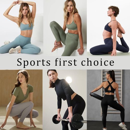 Diravo Workout Leggings for Women - High Waisted Tummy Control Yoga Pants with Pockets | 5 Pack